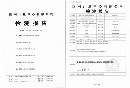 新年伊始，雙喜臨門！威勝集團單相智能物聯(lián)電能通過國網計量中心全性能檢測認證及榮獲2021年度中國儀器儀表學會科技進步一等獎！