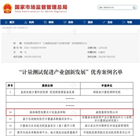威勝集團入選全國計量測試促進產(chǎn)業(yè)創(chuàng)新發(fā)展優(yōu)秀案例
